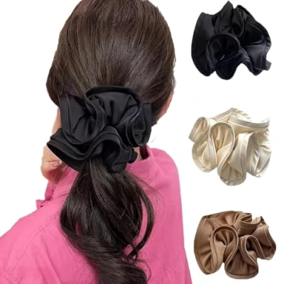 Image of 3 Pcs Large Scrunchie, Oversized Scrunchies for Women,Oversized Scrunchy Extra Big Scrunchie Ponytail Holders Hair Accessories