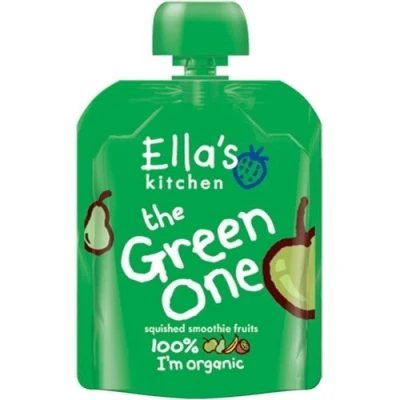 Image of Ella&#039;s Kitchen Organic The Green One Smoothie Multipack Baby Food Pouch 6+ Months 5x90g