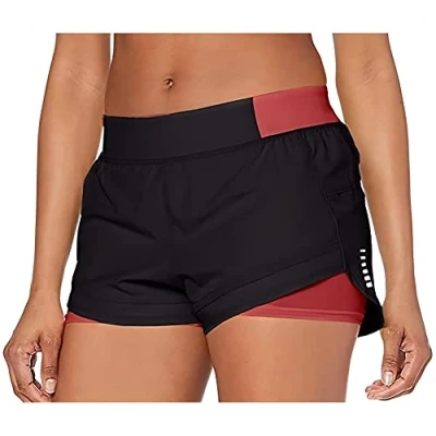 Image of Under Armour UNDKU Women UA Qualifier SpeedPocket 2 in 1 Short Black/Impulse Pink/Reflective (002), MD