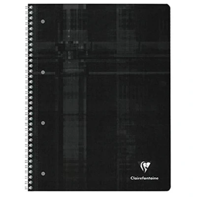 Image of Clairefontaine Ref 82510C_PAQ Wirebound Notebook (80 Sheets) A4+ Size, Plain Ruling, 90 g/m² Brushed Vellum Paper, Laminated Card Cover Assorted Colours (Pack of 1)
