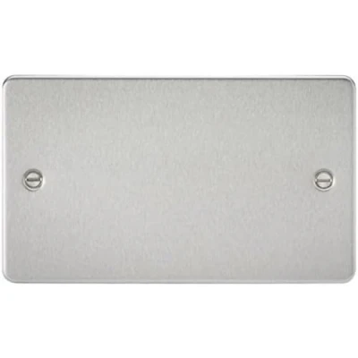 Image of KnightsBridge Flat plate 2G blanking brushed chrome