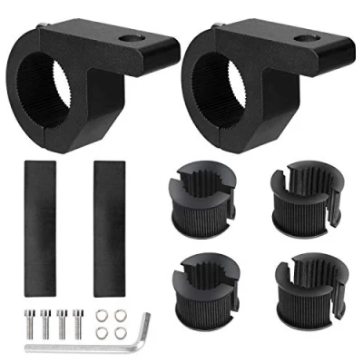 Image of QIMEI SHOP Light Bar Mount Kit 19 32mm Universal Work Tube Clamp Mounting Brackets for Off Road Vehicles Car Truck Boat Black 2 Set