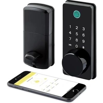 Image of LOCKSTAR® Smart Door Lock Keyless Deadbolt Multiple Entry Methods APP Fingerprint Touch ID Keypad Code FOB Traditional Key Home Devices