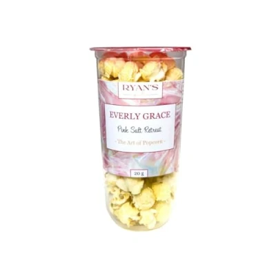 Image of Everly Grace Popcorn pink salt Retreat, 20 g cup with avocado oil and from our manufactory in Augsburg, Germany