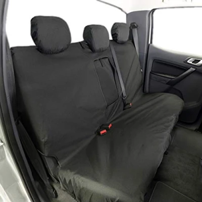 Image of My Van Seat Covers MVSC156BAD11 Tailored Waterproof Rear Black To Fit Ford Ranger T8/T6 2018 2023