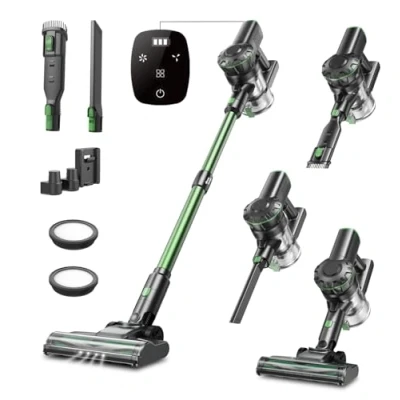 Image of Vexilar V9Pro Cordless Vacuum Cleaner with Upgraded Floor Brush, 35Kpa Stick Touch Display, Self Standing, Up to 45Mins Runtime, Lightweight Handheld for Hard Carpet Pet hair