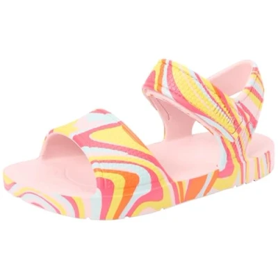 Image of Fitflop iQUSHION Kids Toddler Swirly Ergonomic B/S Sandals, Pink, 7 UK Child