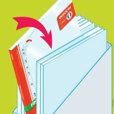 Image of Oxford Tear Out Pad of Poly Pockets, 60 Punched Plastic Wallets A4, Heavy Duty