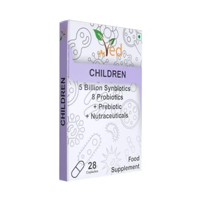 Image of VED Children Complex Probiotics and Prebiotics 5 Billion CFU 28 Probiotic Capsules for Lactobacillus helveticus, Rhamno. Days Supply.
