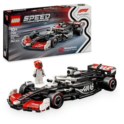 Image of LEGO Speed Champions MoneyGram Haas F1 Team VF 24 Race Car Toy with a Collectible Formula 1 Driver Minifigure Model Kits for 10+ Year Old Boys &amp; Girls or Adult Motorsport Fans 77250