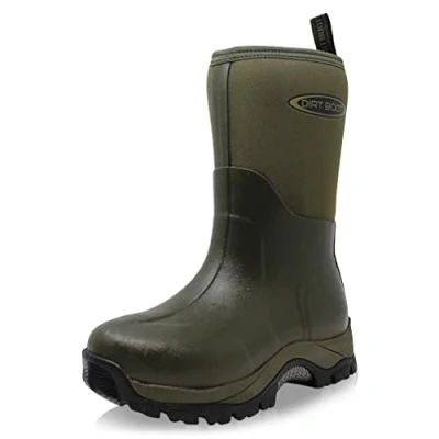Image of Dirt Boot Women`s Pro Sport Neoprene Insulated Mid Cut Short Wellington Boots (5 UK, Green, numeric_5)