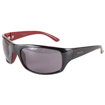 Image of French Connection Mens Sports Wrap Sunglasses Black/Red