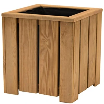 Image of Harrier Wooden Garden Planter Boxes Small &amp; Large Options Heavy Duty Flowerpots Perfect For Flowers, Plants Herbs Sustainably Sourced Timber (Small (35cm x 35cm))