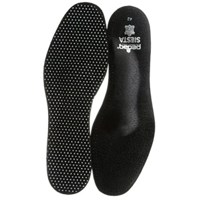 Image of Siesta Pedag Shoe Insoles of Black Leather for High Heel Shoes, Pumps and Tight Shoes Flexible Anatomical Lowering Splayfoot Support Activated Carbon against Foot Odour Black, UK 7