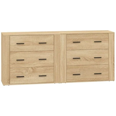 Image of vidaXL Sideboards 2 pcs Sonoma Oak Engineered Wood