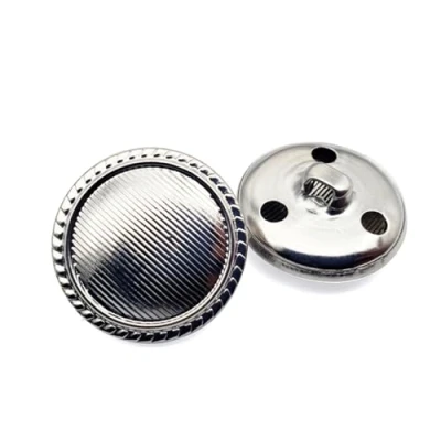 Image of 12 Pieces Metal Buttons for Men Women Suit Garment Shank Jeans Fasteners with Decorative Border DIY Sewing Accessories silver 15mm