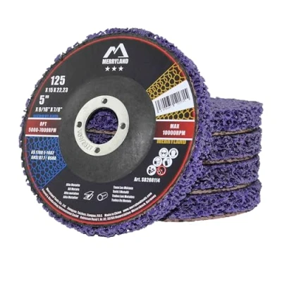 Image of Merryland Strip Disc 125 Paint Rust for Angle Grinder, 125mm Purple Removal 5 Pieces, Wheel Stripping Cleaning INOX Stainless Steel Iron Universal inch, Bravo Line SB208114 05