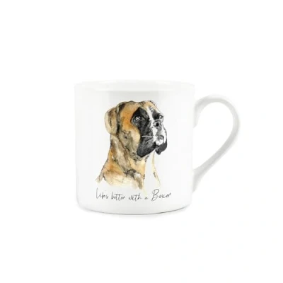 Image of Boxer Dog Gift Mug White Bone China Coffee/Tea Present by Rhiannon Chauncey
