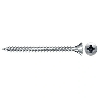 Image of fischer Chipboard Screw 3.5 x 25 Countersunk Head Blue Galvanised Full Thread Phillips PZ