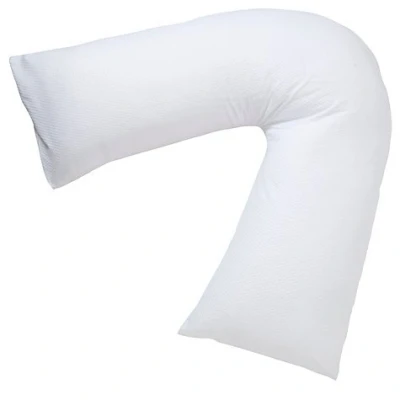 Image of Rohi Duck Feather and Down V Shaped Pillow Washable Anti Dust Mite Nursing Pregnancy Back Support