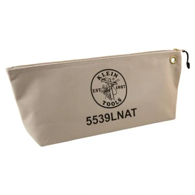Image of Canvas Zipper Pouch, 40.6 cm Tool Bag Storage Organizer, Natural Klein Tools 5539LNAT