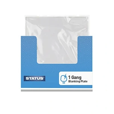 Image of STATUS Electrical Blanking Plate White 1 Gang Single Switch SSBPB22