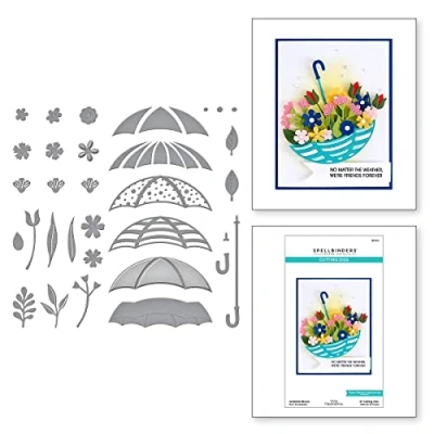 Image of Spellbinders Umbrella Bloom Etched Dies from Showered with Love Collection by Vicki Papaioannou, Metal, ONE