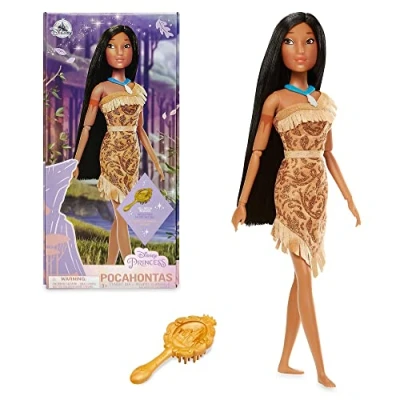 Image of Disney Store Official Pocahontas Classic Doll for Kids, 29cm/11, Includes Brush with Moulded Details, Fully Posable and Detailed Toy Suitable Ages 3+