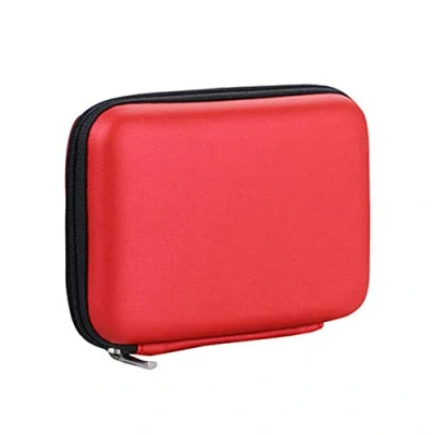 Image of Hard Drive Case, 2.5 inch External Storage Carrying Bag, Portable Travel Case Protective Cover Bag (red)