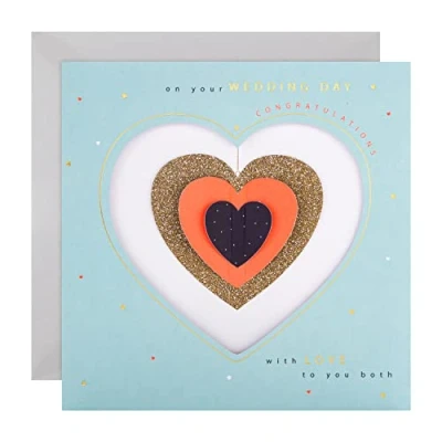 Image of Hallmark Large Wedding Card Die Cut Heart Design