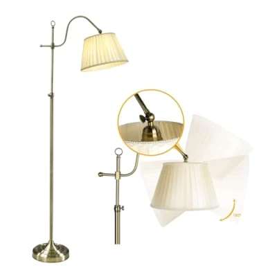 Image of ACHNC Tripod Floor Lamp for Living Room, Minimalist Modern LED Standing with Fabric Lampshade, Metal E27 Ground Bedroom, Office, Reading Light Room Lamp,Black