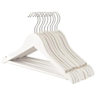 Image of White Wooden Children&#039;s Hangers Pack of 10 By Harbour Housewares