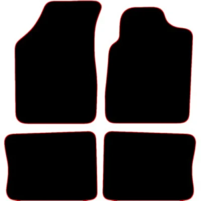 Image of Carsio Carpet Car Mats For Renault Clio 1998 2005 Tailored Fit Floor Mat Complete Accessory Black Custom Fitted All Weather, Anti Slip Backing &amp; Red Trim