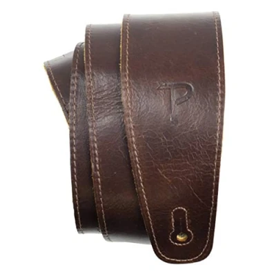 Image of Perri’s Leathers Ltd. Guitar Strap The Africa Collection Chocolate Adjustable For Acoustic/Bass/Electric Guitars Made in Canada (AFR25 6875)