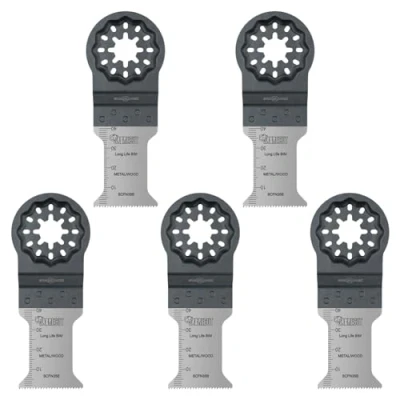 Image of 5 x SabreCut SCFN35B_5 35mm 40mm Bimetal (BIM) Long Life 18 TPI Multi Tool Blades for Bosch Fein Starlock/Starlock Plus and Starlock Max Fitting System Accessories