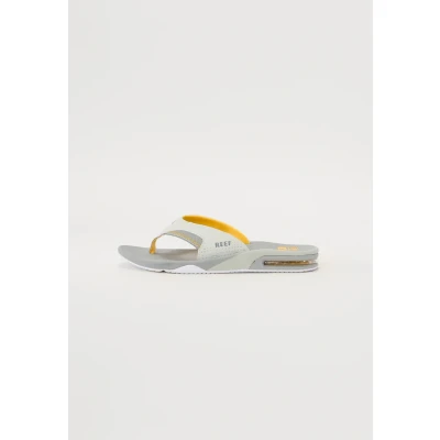 Image of REEF Fanning Men&#039;s Bottle Opener Flip Flop, Arch Support, Durable Outsole, Water Friendly, Yellow/Grey/Grey, 9