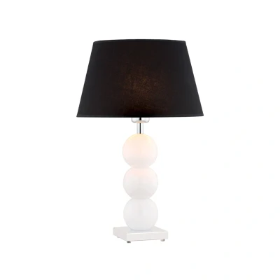 Image of Fudżi Table Lamp With Round Tapered Shade Black, White