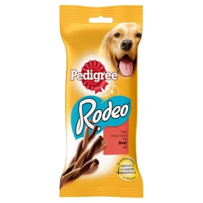 Image of Pedigree Rodeo Chewy Twists Dog Treats With Beef, 1 Bag Of 12 X (1 140 G / Total 8 Chews)