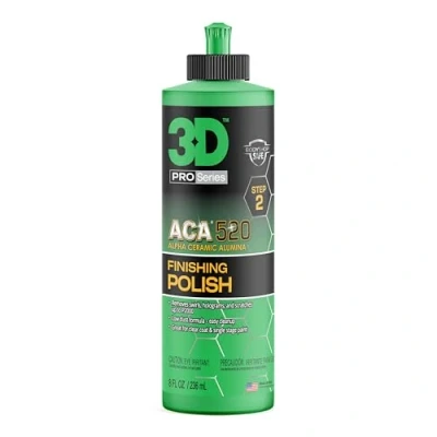 Image of 3D ACA 520 Finishing Polish Alpha Ceramic Alumina True Paint Correction 2 Step System Made in USA (8oz)
