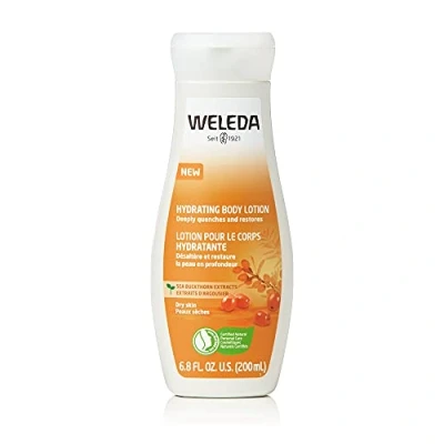 Image of WELEDA Organic sea buckthorn rich care body lotion — vitalizing natural cosmetics provides intensive moisture for up to 48 hours quick of dry skin (1x 200ml)
