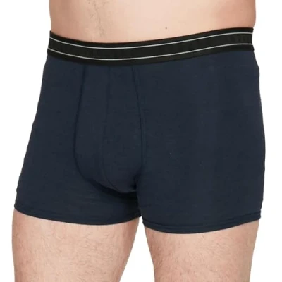 Image of Thought Men’s Arthur Plain Bamboo &amp; Organic Cotton Boxers Machine Washable Soft Breathable Underwear Boxer Pants Briefs Trunks with Elastic Waistband Black, Size Small