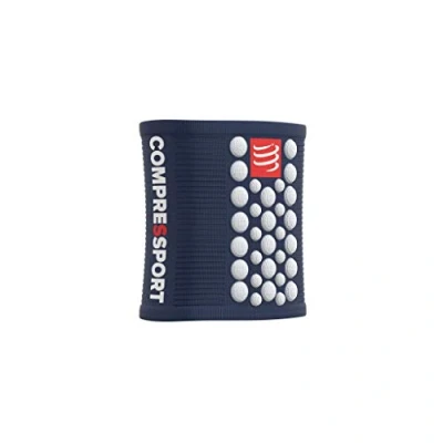 Image of COMPRESSPORT Unisex Sweatbands 3d.dots Mu equera antitranspiraction multideporte, Blue White, Talla Unica UK