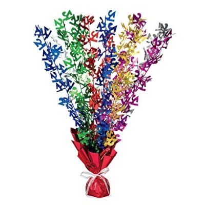 Image of Unique Party 21410 Glitz Multi coloured 21st Birthday Balloon Weight Centrepiece