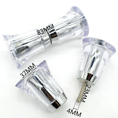 Image of YUANQIAN 2 Pair Shower Door HandleKnob Clear Acryl Cone Shaped