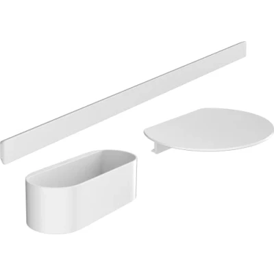 Image of Hansgrohe WallStoris Bathtub Bundle, Bathroom Storage, Accessories Set, no Drilling, Matt White, 27966700