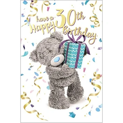 Image of Me to You Bear Happy 30th 3D Birthday Card, Mixed,Size:9x6,ALM93043