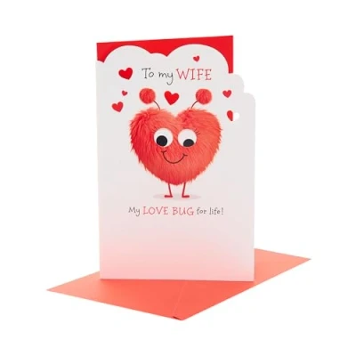 Image of UK Greetings Valentine&#039;s Day Card for Wife Sweet Love Bug Design
