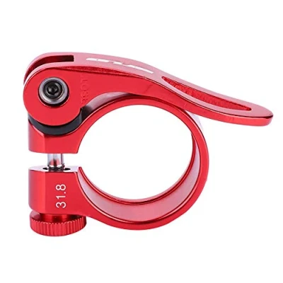 Image of Bicycle Seatpost Clamp, Aluminum Alloy Quick Release Road Bike Seat Post Clamp 31.8mm (Red) and Spare Parts Ride
