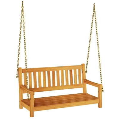 Image of vidaXL 2 Seater Garden Swing Bench 110x56x58 cm Solid Wood Acacia