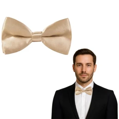 Image of Clip On Satin Plain Colour Safety Bow Tie (Copper)